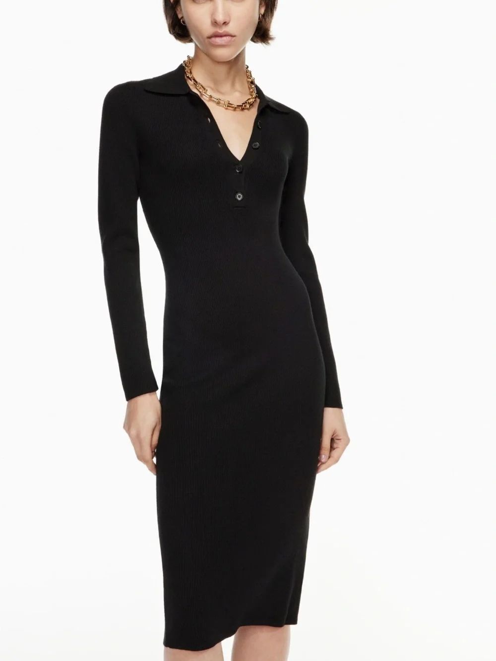 Aritzia Babaton Wolfgang Dress Black Collared Women’s XS